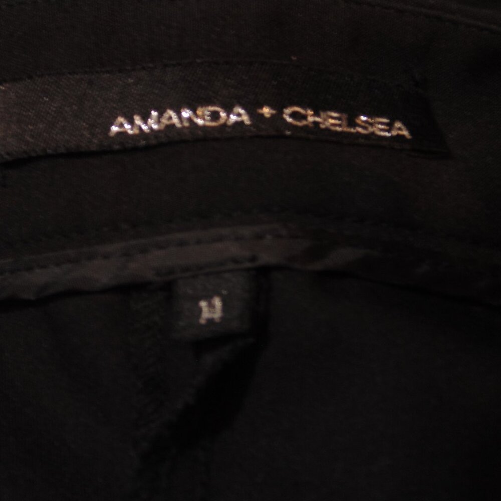 Amanda + Chelsea Ankle Pants Womens 14 Black Cotton Chinos Pockets Straight Leg - Picture 4 of 4